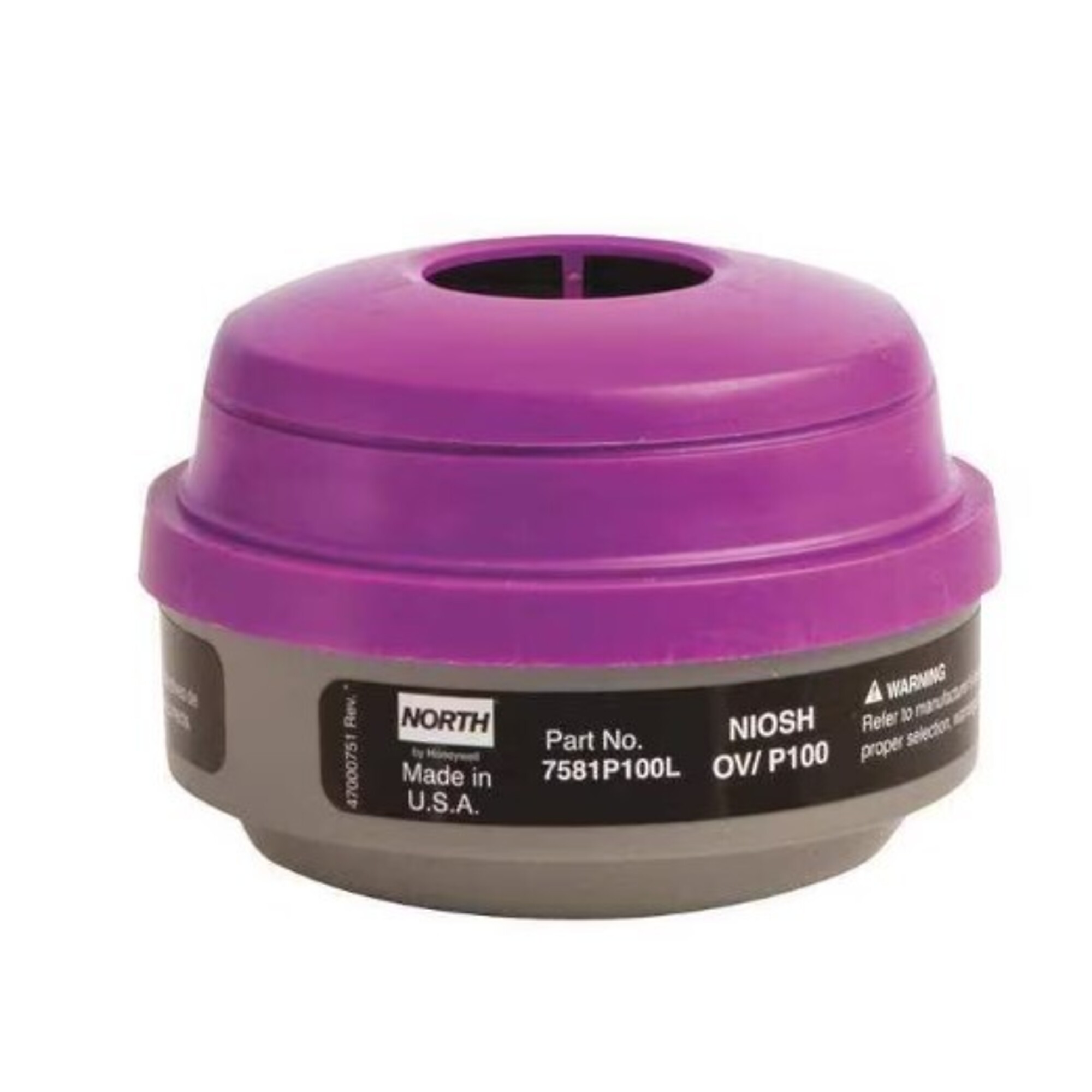 Honeywell North Safety, Respirator Organic Vapor and P100 Cartridge/Filter, Model# NOR7581P100L
